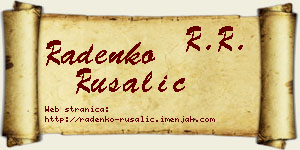 Radenko Rusalić vizit kartica